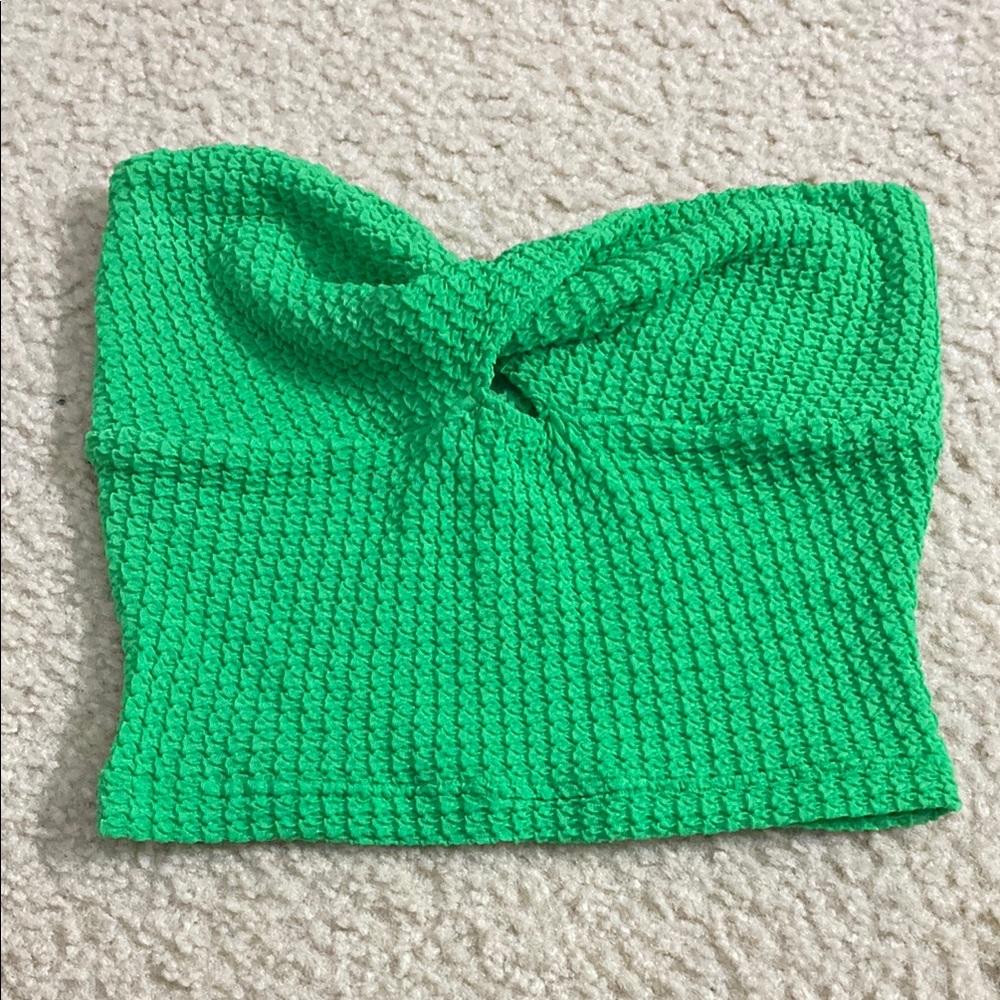 Green Knitted Tube Top